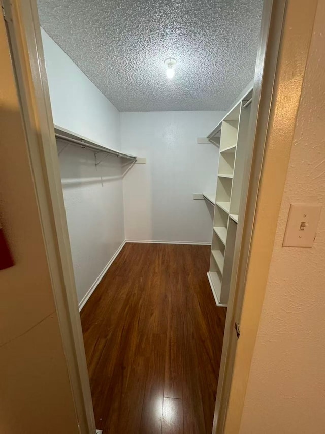 spacious closet with wood finished floors