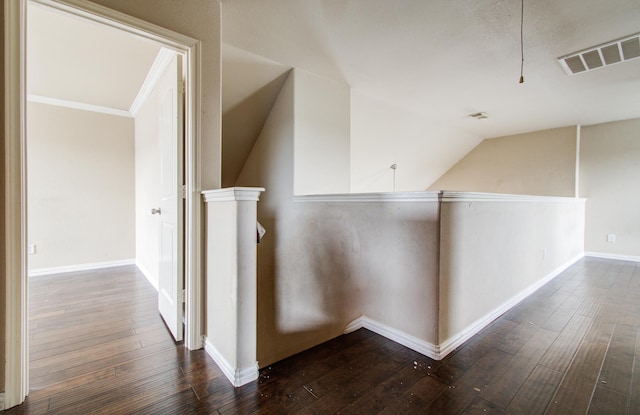 21107 Pine Monte Ridge Ln, Katy, TX 77449 - hall featuring baseboards, dark wood-style floors, and visible vents