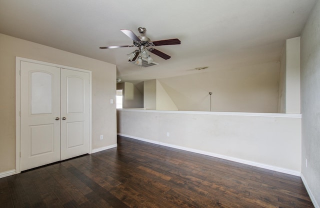 21107 Pine Monte Ridge Ln, Katy, TX 77449 - empty room with ceiling fan, baseboards, and hardwood / wood-style flooring