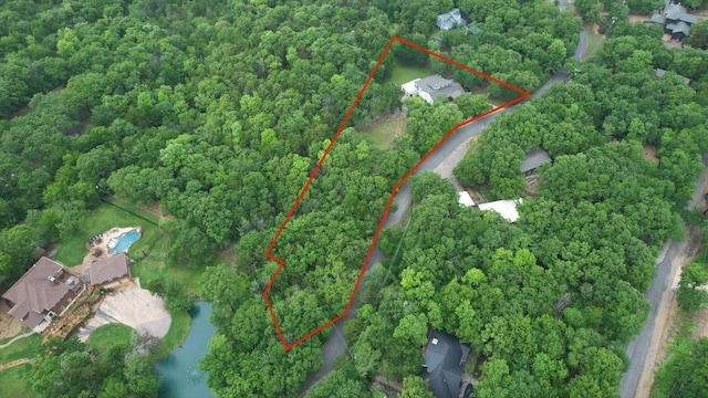 2449 Tanglewood Blvd, Pottsboro, TX 75076 - aerial overview of property's location featuring property boundaries highlighted