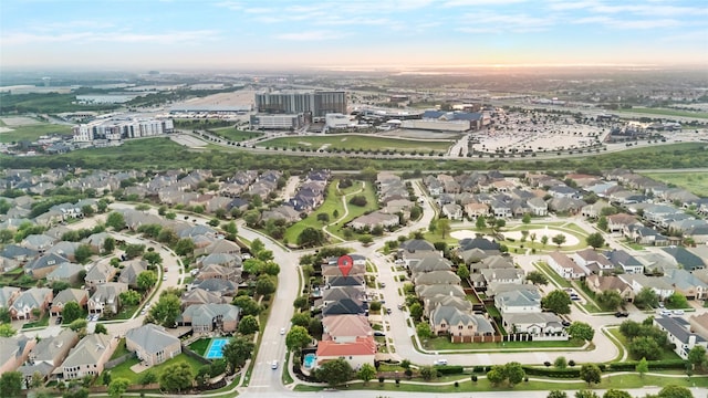 bird's eye view with a residential view