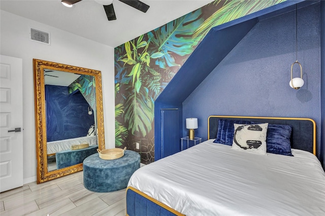 1619 Homeland St, Dallas, TX 75212 - bedroom with ceiling fan and visible vents
