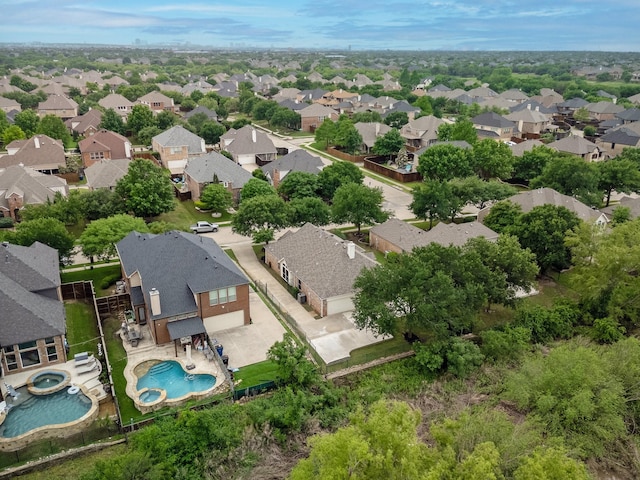 drone / aerial view with a residential view