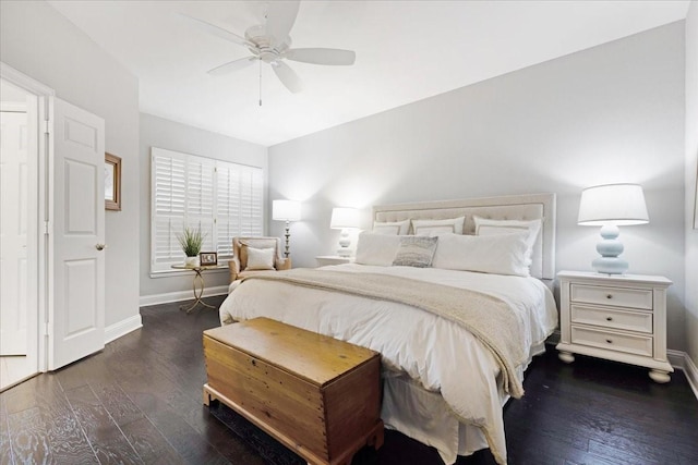 4460 Connemara Dr, Frisco, TX 75034 - bedroom featuring wood-type flooring, baseboards, and ceiling fan