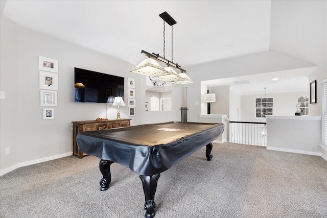 4460 Connemara Dr, Frisco, TX 75034 - rec room featuring billiards, baseboards, and carpet flooring