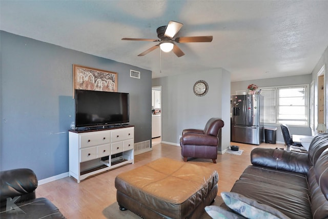 934 Burger St, Abilene, TX 79603 - living area with visible vents, ceiling fan, and light wood-type flooring