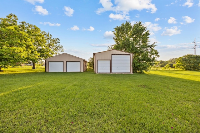 view of detached garage
