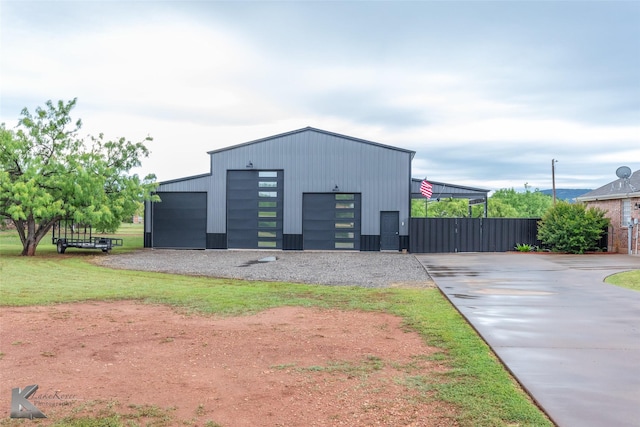 garage featuring metal wall