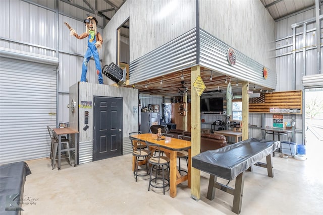 interior space with outdoor dining space