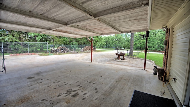 view of patio featuring fence