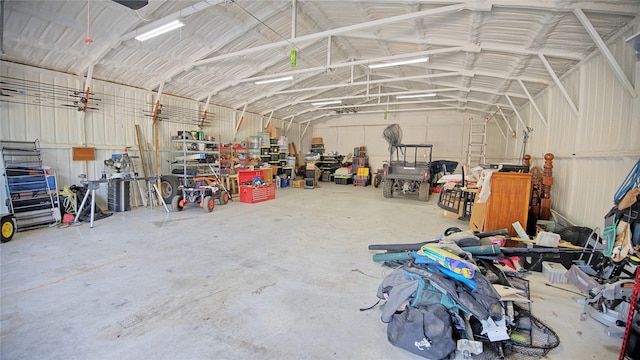 garage featuring metal wall