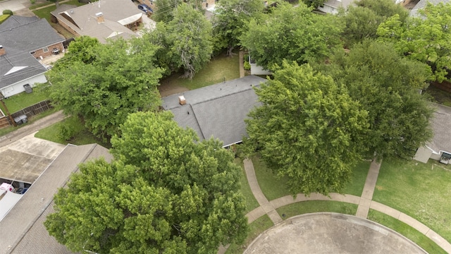 birds eye view of property with a residential view