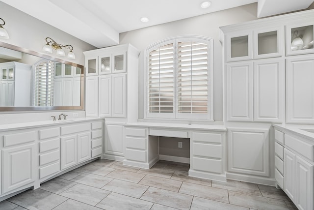 full bath featuring vanity and recessed lighting