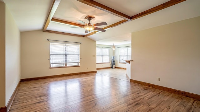 630 N Park St, Dublin, TX 76446 - unfurnished room with light wood-type flooring, ceiling fan, and baseboards