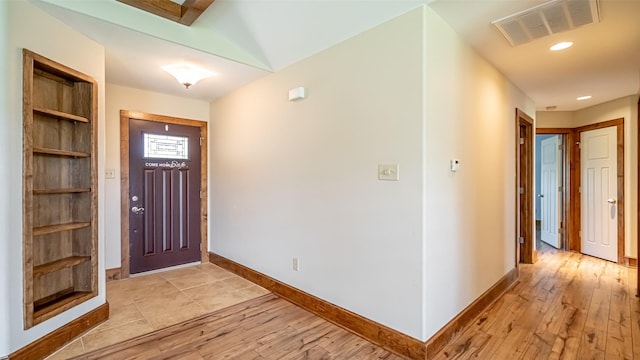 630 N Park St, Dublin, TX 76446 - entrance foyer with light wood finished floors, baseboards, and recessed lighting