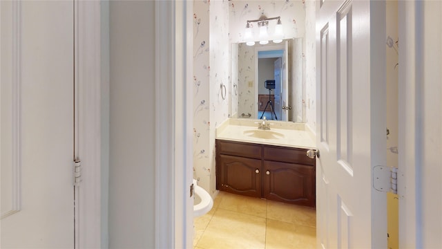 bathroom featuring vanity and tile patterned floors