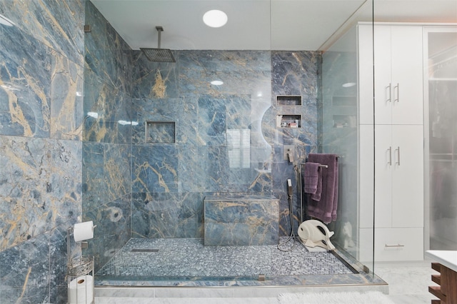 5243 Welden Ct, Fort Worth, TX 76132 - bathroom with a marble finish shower