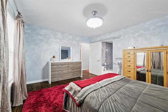 5243 Welden Ct, Fort Worth, TX 76132 - bedroom featuring baseboards, wood finished floors, and wallpapered walls