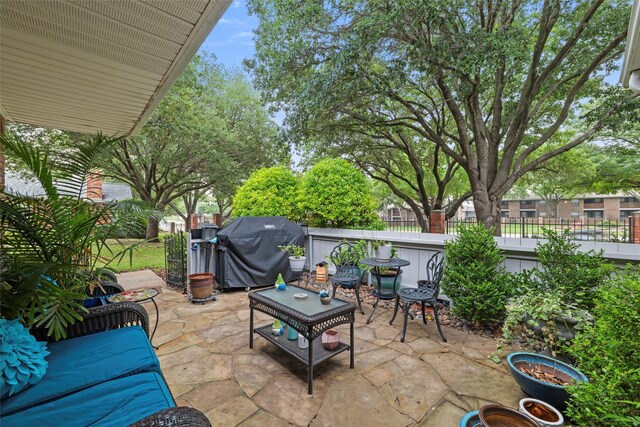 5243 Welden Ct, Fort Worth, TX 76132 - view of patio featuring fence and area for grilling