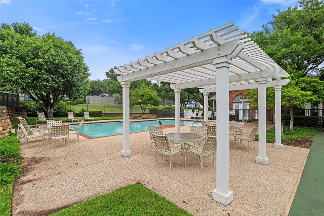5243 Welden Ct, Fort Worth, TX 76132 - pool featuring fence, a pergola, and a patio area