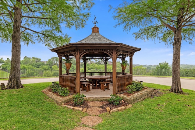 5243 Welden Ct, Fort Worth, TX 76132 - view of community featuring a yard, a gazebo, and fence