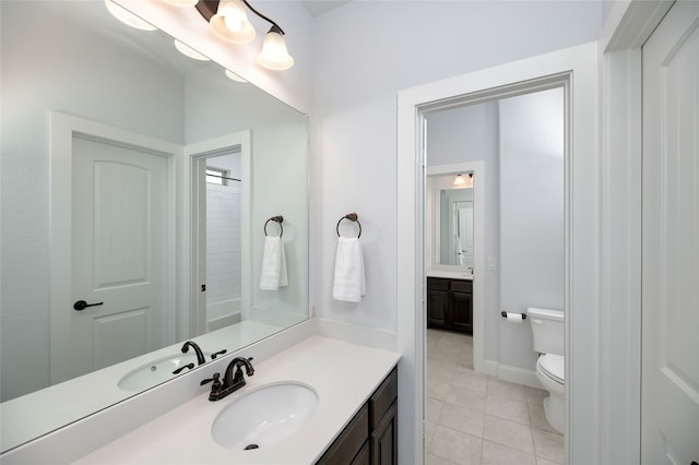 235 Winchester St, Van Alstyne, TX 75495 - bathroom featuring toilet, tile patterned flooring, and vanity