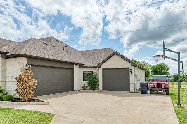 235 Winchester St, Van Alstyne, TX 75495 - single story home with roof with shingles, fence, an attached garage, brick siding, and driveway
