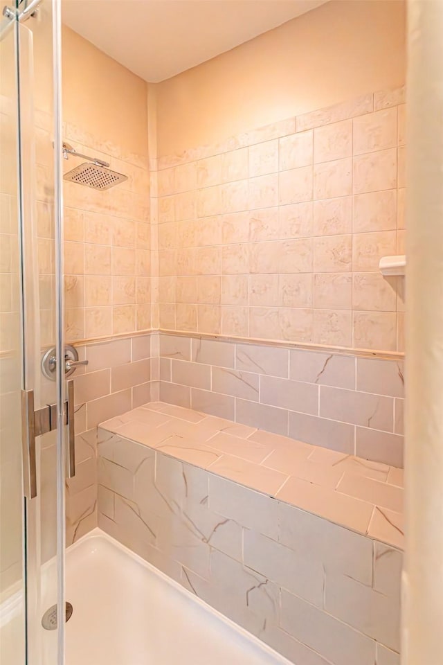 bathroom featuring a stall shower