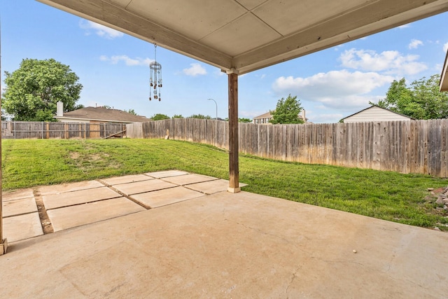 view of patio with a fenced backyard