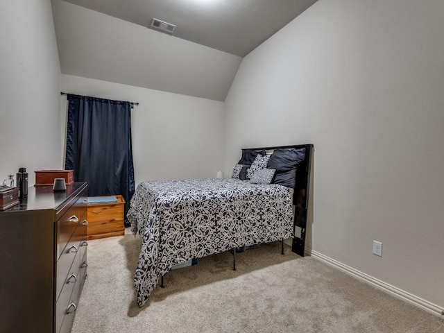 5517 Grove Cove Dr, Mckinney, TX 75071 - bedroom featuring carpet floors, baseboards, lofted ceiling, and visible vents