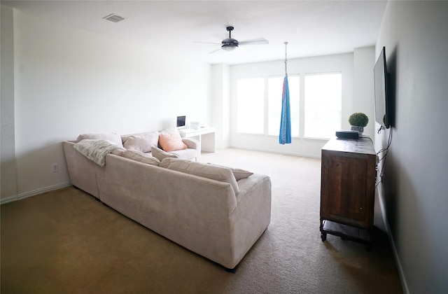 3301 Ski Lift Ct, Mckinney, TX 75070 - living room with carpet flooring and a ceiling fan