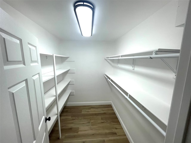 spacious closet with wood finished floors
