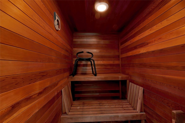 view of sauna