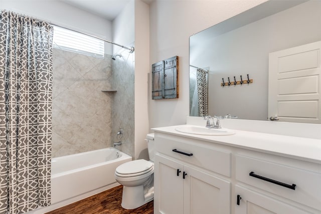 2224 Miramar Dr, Little Elm, TX 75068 - full bathroom with vanity, shower / bathtub combination with curtain, and toilet