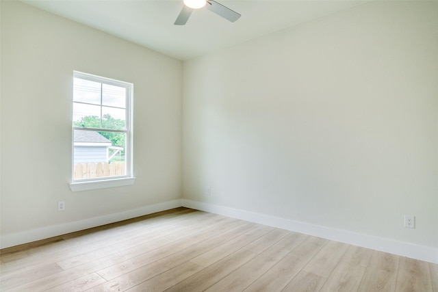 5632 Goodman Ave, Fort Worth, TX 76107 - empty room with wood finished floors, ceiling fan, and baseboards