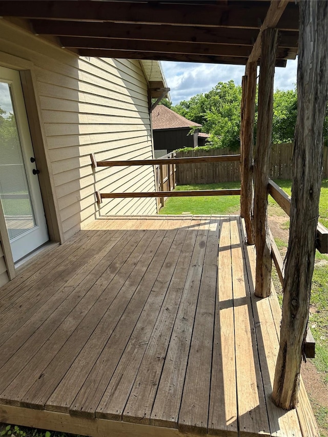 630 W College St, Stephenville, TX 76401 - wooden terrace featuring fence