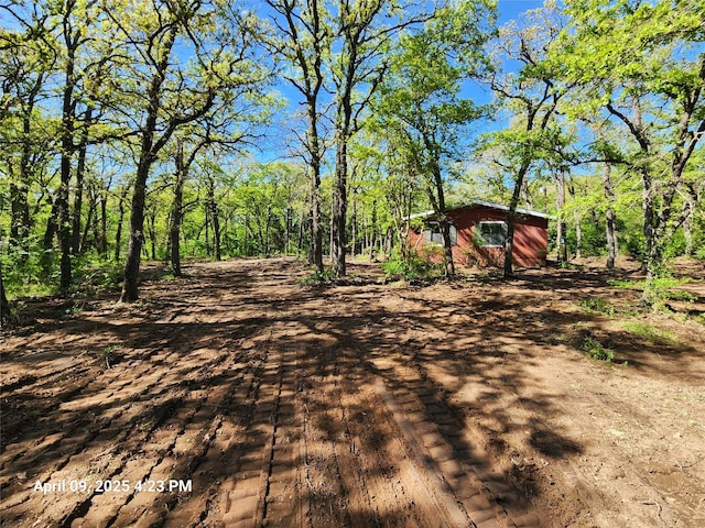 view of yard featuring an outbuilding