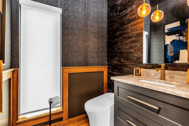 2856 Peninsula Dr, Grapevine, TX 76051 - bathroom featuring vanity, wood finished floors, and toilet