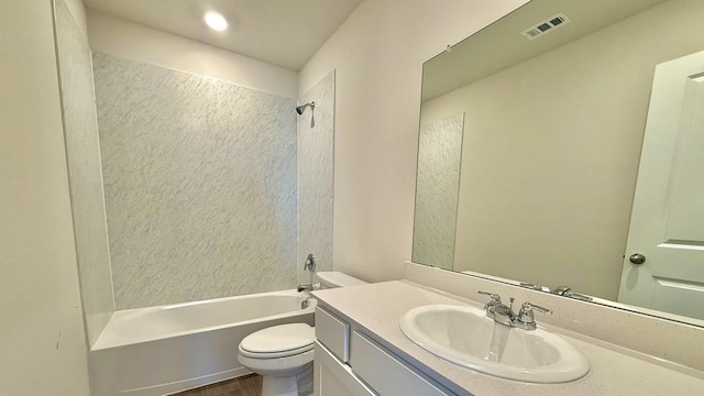 601 Banks Pl, Josephine, TX 75135 - bathroom featuring toilet, washtub / shower combination, and vanity