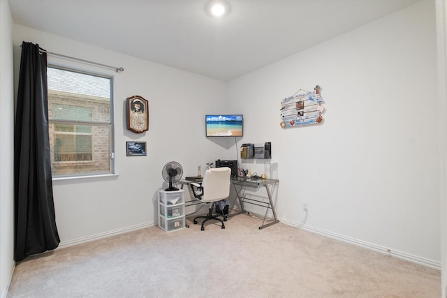 office featuring carpet flooring and baseboards