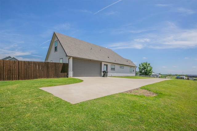 250 Beulah Rd, Millsap, TX 76066 - view of side of home with fence, an attached garage, a yard, and driveway