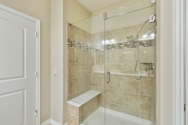 6281 Paragon Dr, Frisco, TX 75036 - full bathroom featuring baseboards and a stall shower
