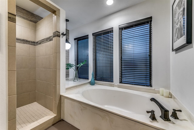 7509 Spring Meadow Ln, Garland, TX 75044 - full bath with tiled shower and a garden tub