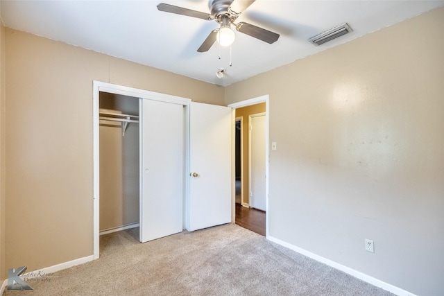 2317 Yorktown Dr, Abilene, TX 79603 - unfurnished bedroom featuring carpet floors, baseboards, a closet, and visible vents