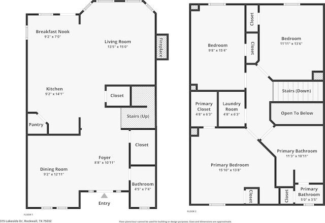315 Lakeside Dr, Rockwall, TX 75032 - floor plan / room layout