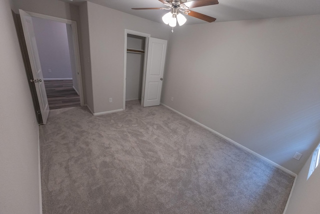 6000 Sutton Fields Trl, Celina, TX 76227 - unfurnished bedroom with carpet floors, baseboards, a closet, and ceiling fan