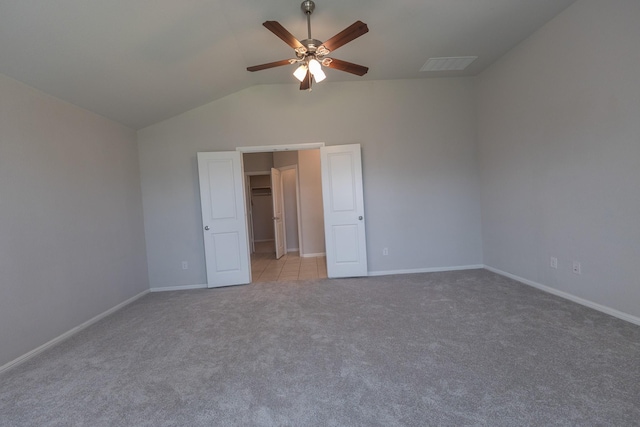 6000 Sutton Fields Trl, Celina, TX 76227 - unfurnished bedroom featuring baseboards, visible vents, lofted ceiling, and carpet