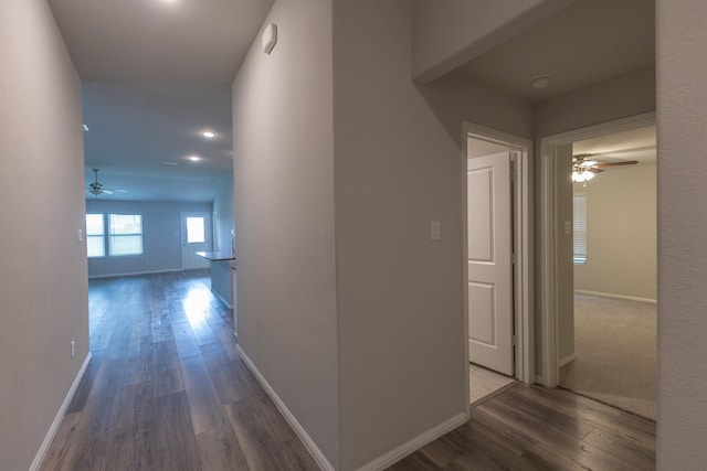 6000 Sutton Fields Trl, Celina, TX 76227 - hallway featuring baseboards, recessed lighting, and wood finished floors
