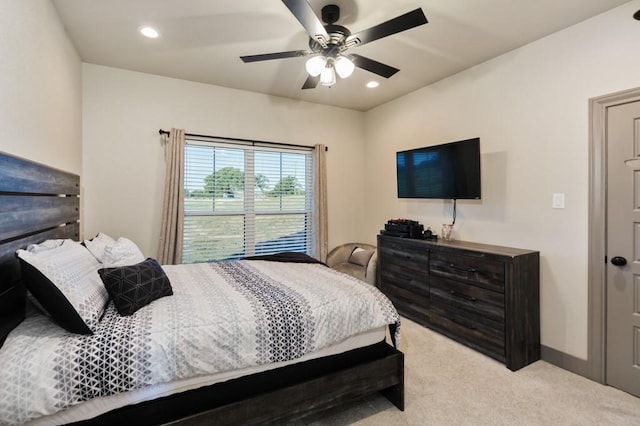 170 Rolling Hills Blvd, Alvord, TX 76225 - bedroom featuring recessed lighting, carpet, and ceiling fan