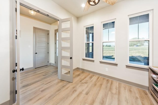 170 Rolling Hills Blvd, Alvord, TX 76225 - doorway to outside with baseboards, french doors, and light wood-type flooring